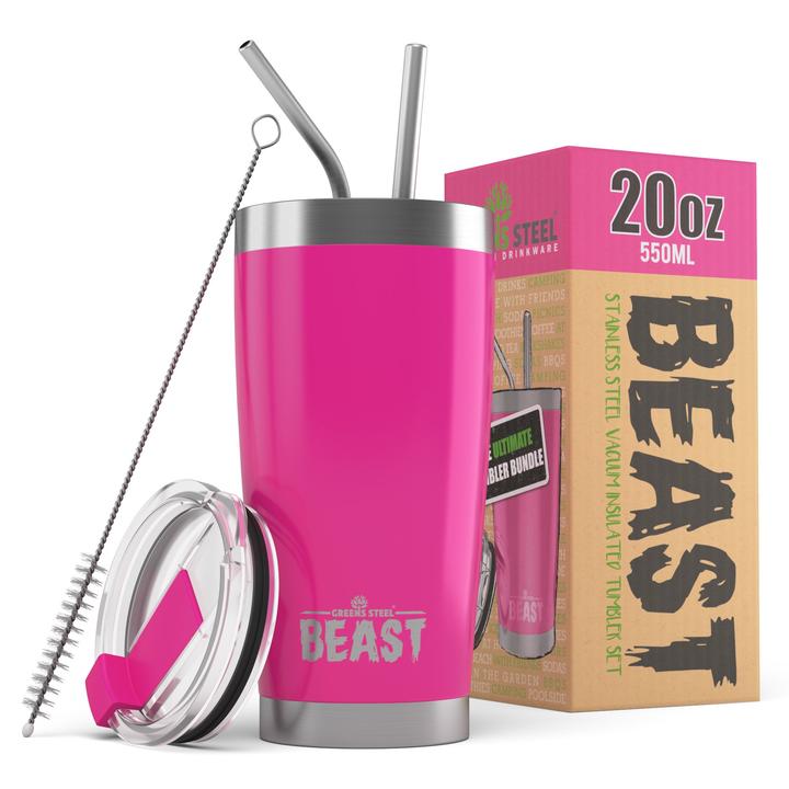 Greens Steel - Our Hot Pink Beast Tumbler 🌟 ' I have used my Greens Steel  BEAST for both hot and cold beverages and it's great at keeping hot drinks  hot, and